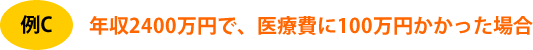 年収2400万円で、医療費に100万円かかった場合